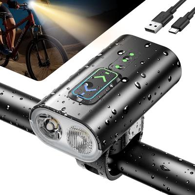 Luz de Bicicleta Primer Cambio Alto Ancho Memoria Carretera Aleación de Aluminio IPX5 Fácil Compacta y LED También Funciona como Linterna para Desastre Energía y PSE