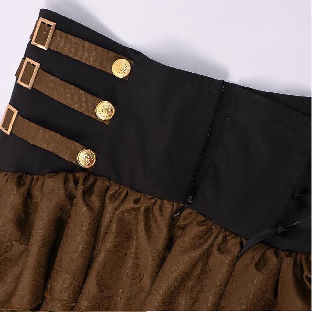 Women's Steampunk Gothic Skirt Halloween Pirate Costume for Christmas Role Play