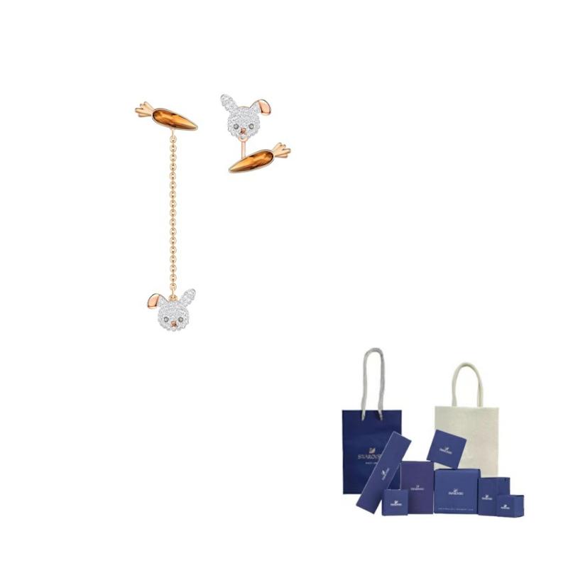 Swarovski Asia Exclusive Collection Stud Earrings Womens Original Brand Box And Bag розового золота