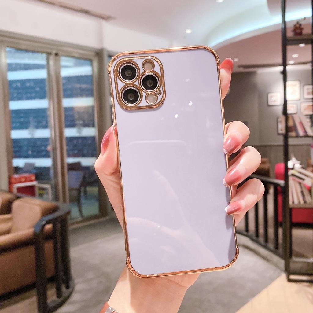 Applicable To iPhone17promax Electroplated Smooth Mobile Phone Case Apple 15/16 Fine Hole 7P/8P Soft Case Xsmax