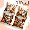 Hedgehog Fox Pumpkin Pillowcase Cushion Polyester 45X45Cm Throw Pillow Cover Sofa Chair Bed Cushion Cover Pillowslip Home Decor