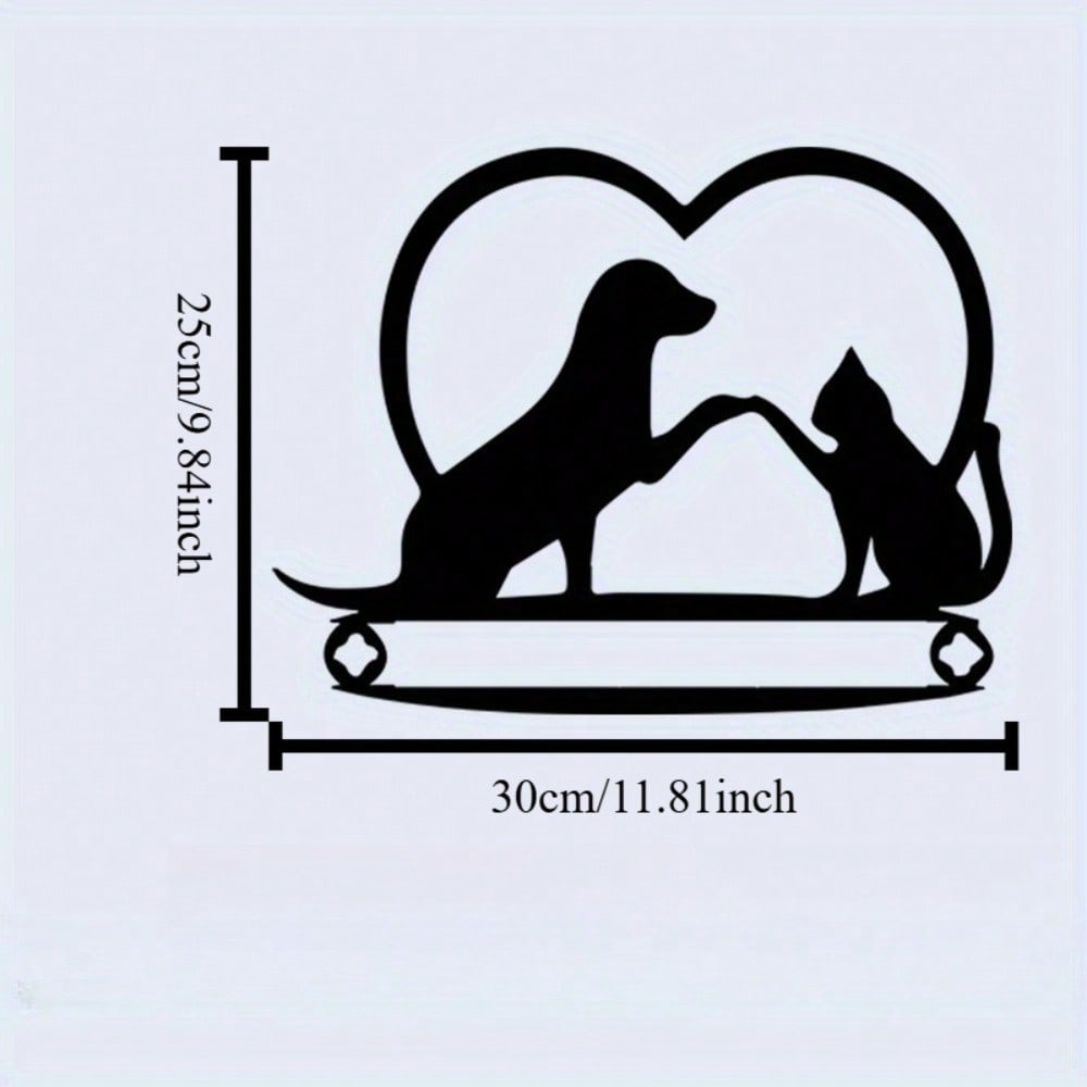 1pc Animal Care Metal Wall Art, Powder-Coated Statue Mural for Living Room, Easter Decor Gift