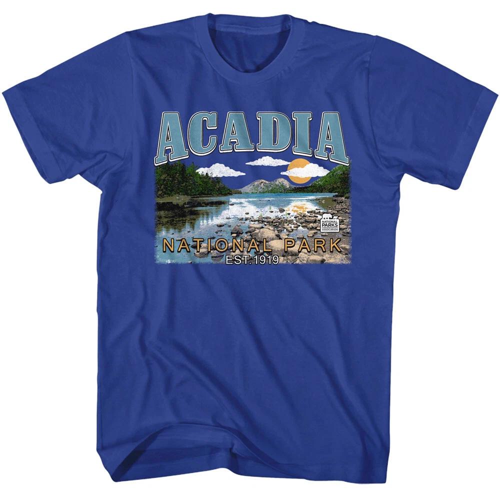 United States Acadia National Parks Est 1919 Mountain Lake Scene Men's T Shirt