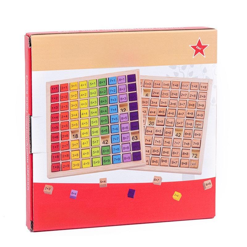Wooden Arithmetic Puzzle for Early Education: Multiplication Table Teaching Aid for Primary Students