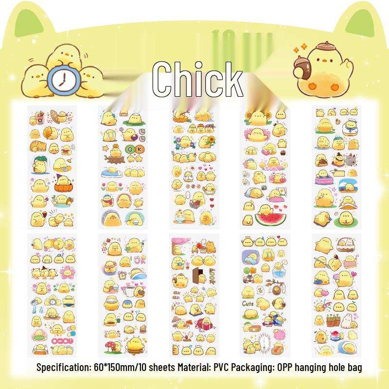 Pet Planet Cute Cartoon Children's Waterproof Notebook Stickers Set