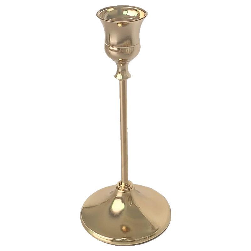 Europejski Złoty Świecznik z Kutego Żelaza - Luksusowy Romantyczny Dekor na Kolację przy Świecach