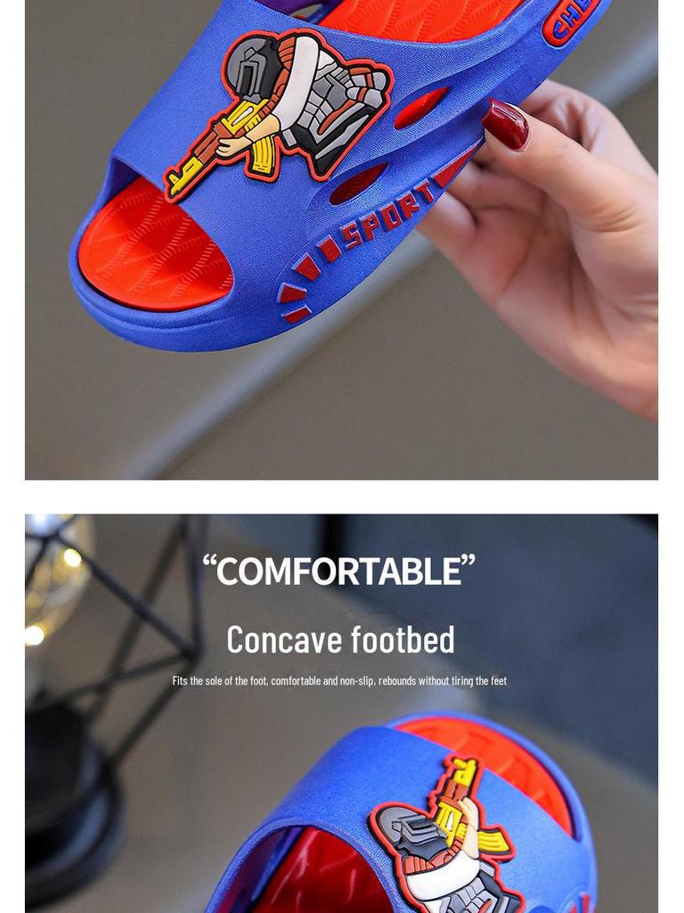 Kids Non-Slip Cartoon Slippers for Indoor & Bath - Cute Summer Design for Boys, Girls & Parent-Child