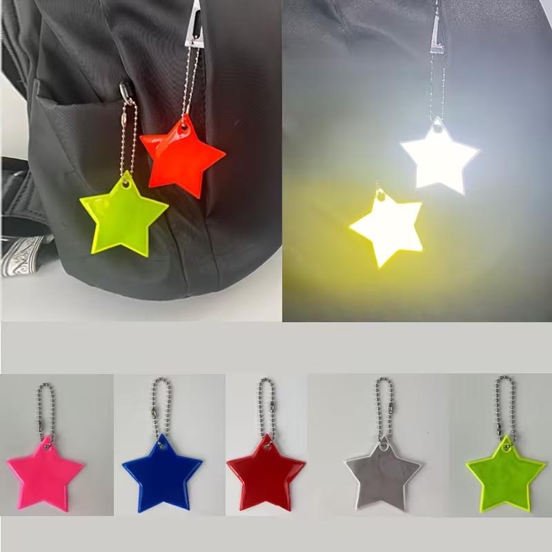 13-Color Reflective Star Pendant: Customizable Logo Keychain & Backpack Ornament