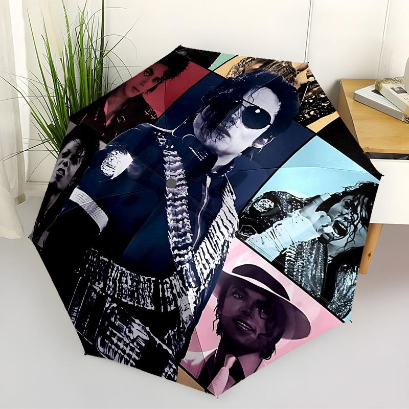 1pc King of Pop Michael Joseph Jackson Automatic Folding Umbrella, Portable Collapsible Design, Casual Outdoor Accessory L1127011