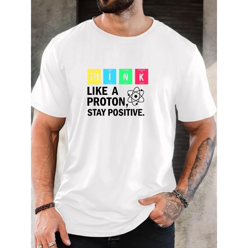 

Мужская футболка с принтом, легкая, летняя, повседневная, с круглым вырезом, с коротким рукавом, повседневная одежда, футболка на научную тематику, удобная посадка S белый