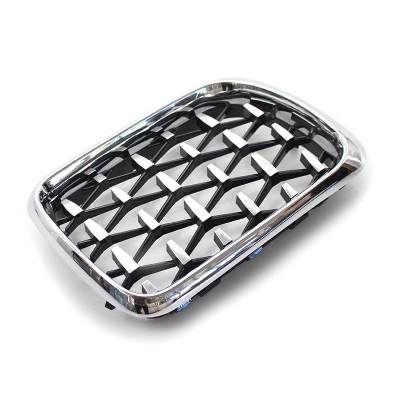 Do BMW E36 Seria 3 1997-1999 Grill Samochodowy Styl Diamentowy Przednia Nerka ABS Przednia Pokrywa Grill Srebrny 51138195152 51138195151 Części