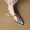 Fashion 2025 Summer French Low Heel Hollow Shallow Mouth Leather Square Head Women's Single Shoes