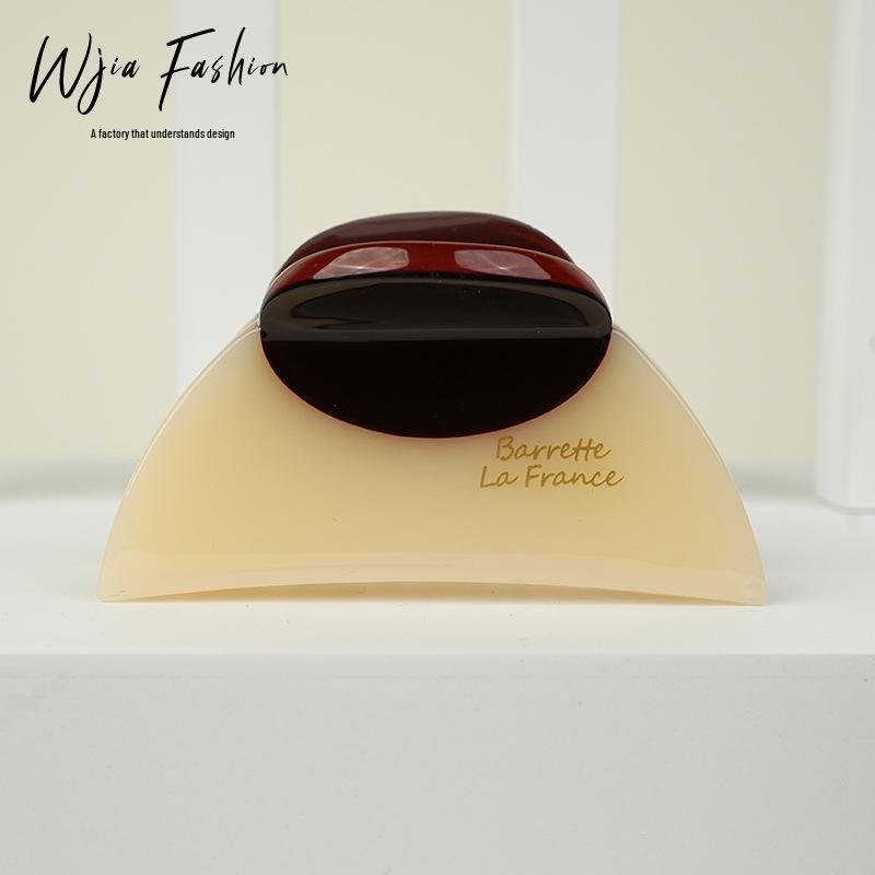 WJia Premium Thickened Semi-Circular Acetate Hair Claw Clip for Women