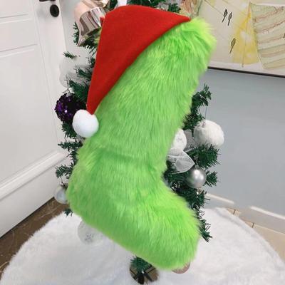 Green Faux Christmas Stocking Christmas Decoration