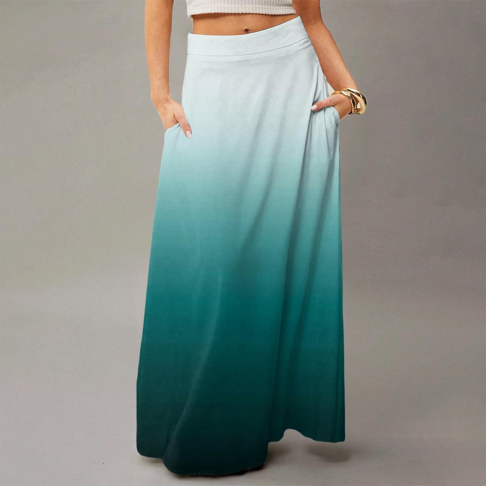 

Женское струящееся платье макси, обычная повседневная летняя юбка в стиле бохо XXL