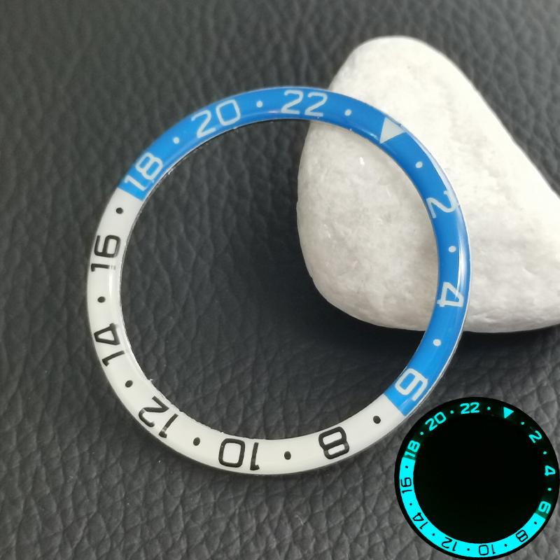 38mmx31.5mm Blue Luminous Resin Watch Bezel Insert Fits SKX007 SKX009 SRPD Watch Cases NH35 NH36 Movement Watch Bezel Parts2027