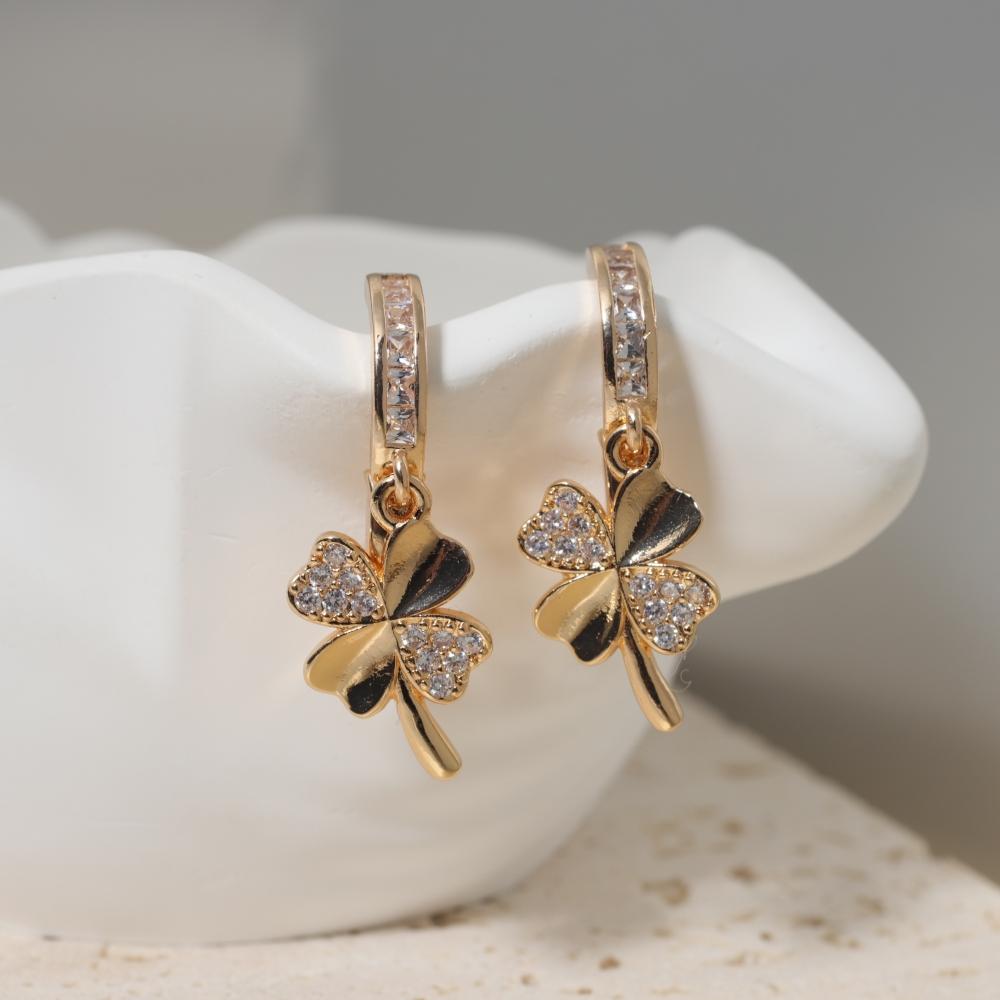 Luxury Flowers Dangle Earrings for Women Zirconia Earring Jewelry Wedding Party Accessories