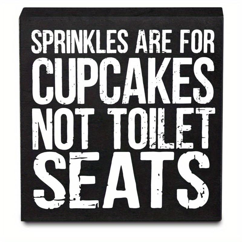 

Not Toilet Seats Bathroom Sign. Rustic wooden plaque for farmhouse decor. чистый