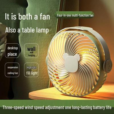 2025 Mini Ventilateur de Bureau Portable USB & Lampe de Table - Montable au Mur & Ventilateur de Plafond pour la Maison et le Dortoir