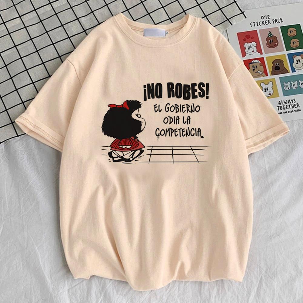 

Женская футболка Mafalda харадзюку аниме графика 2000-е Цветная Трендовая футболка Y2k Университет Пастель 2000-е Графическая Винтажная 4XL