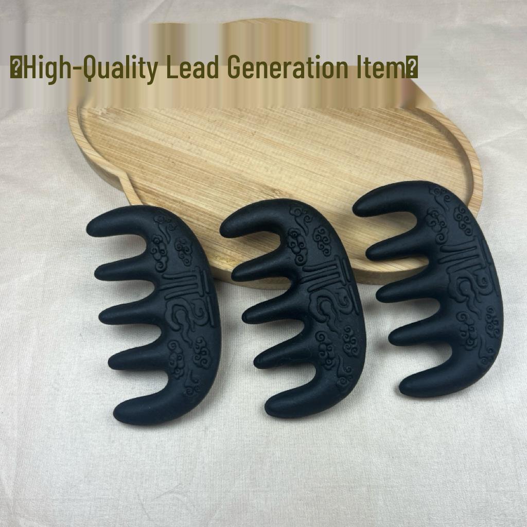 Fish Bone Integrated Incense Comb Massage Comb with Natural Bead Material