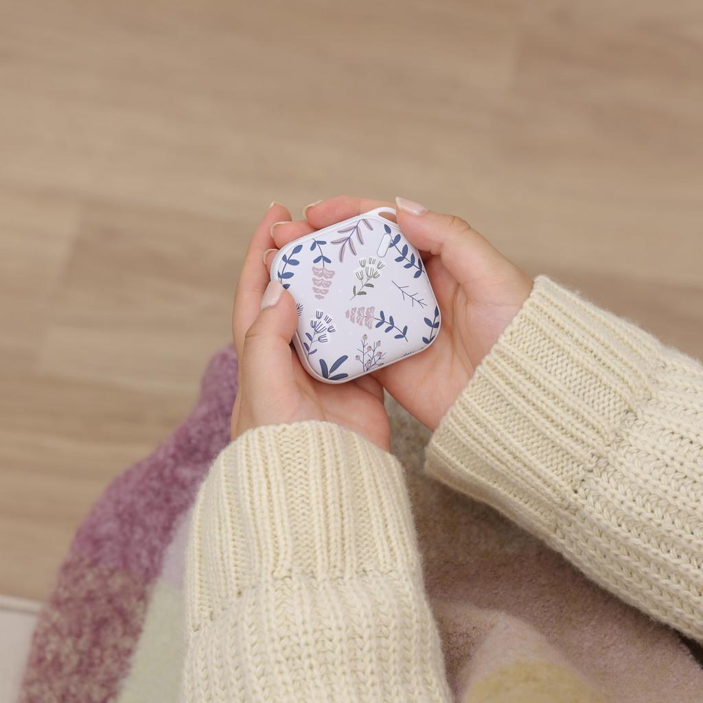 Elles Rechargeable Heater with Light e-Kairo Carré (White Flower)