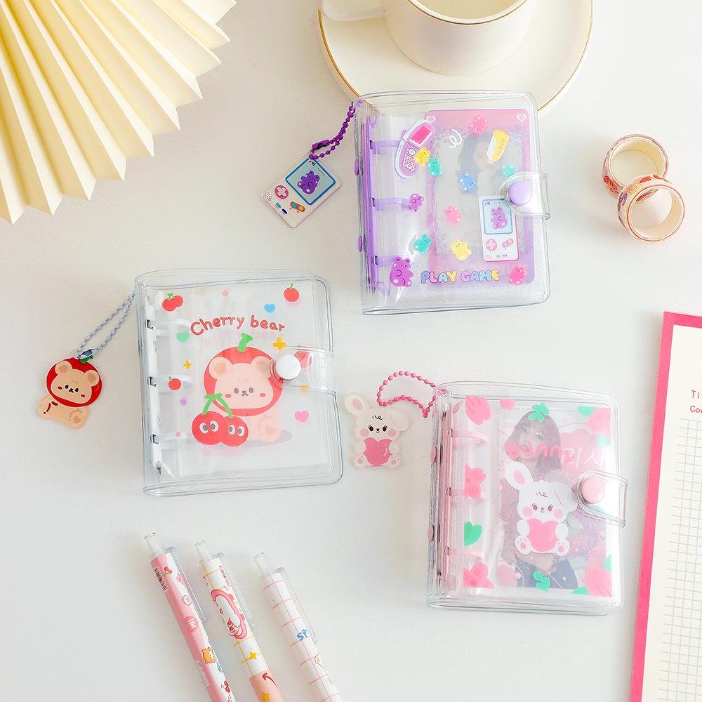 Korean PVC Cartoon Binder: 3-Ring Photo Album & Sticker Storage for DIY Journals & Card Collection