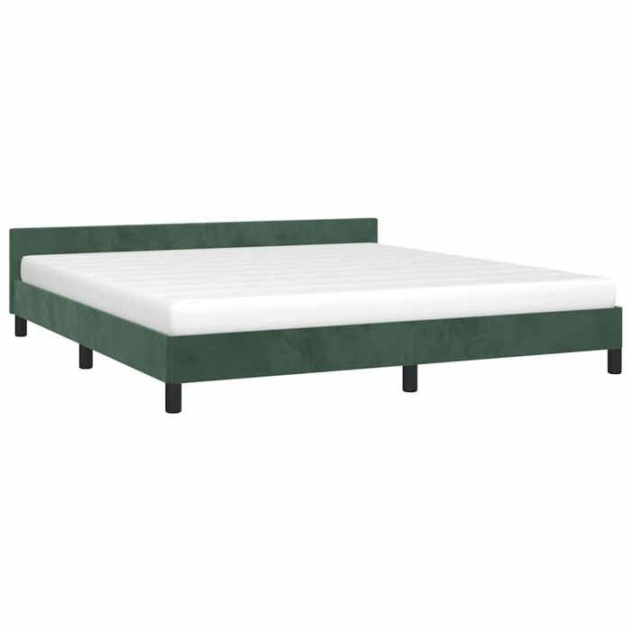 VidaXL Bed Frames with Headboard Slat Base Upholstered Bed Slat Frame Double Bed Adult Bedroom Furniture Green 347588