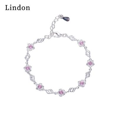 Lindon Zirkon Bilezik Takı Geometrik Boncuk Zincir Bağlantı Bilezikler Kız Arkadaşı Kadınlar için Moda Güzel Düğün Hediyesi