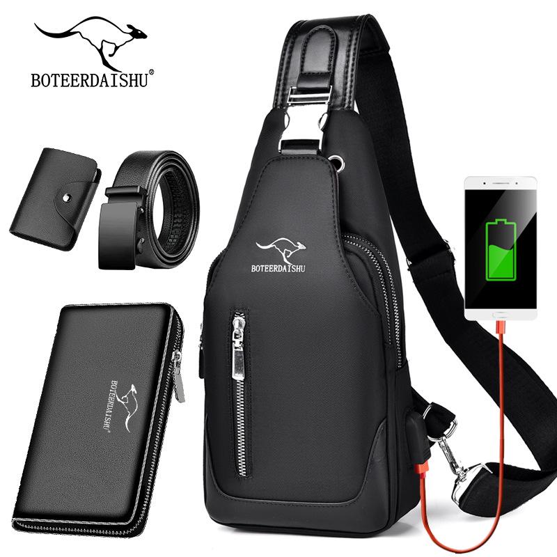 Męska wodoodporna torba crossbody z tkaniny Oxford - styl koreański, modna torba na jedno ramię