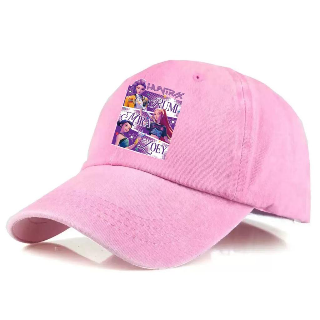 HUNTR/X Anime Girls Embroidered Baseball Cap, Vintage Washed Cotton Adjustable Dad Hat, Unisex Casual Sun Hat for Fans