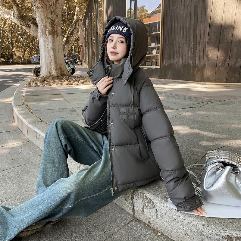 Down cotton-padded clothes Short hooded cotton-padded clothes Jacket cotton-padded jackets Thickened bread clothes Simple sports women's clothing