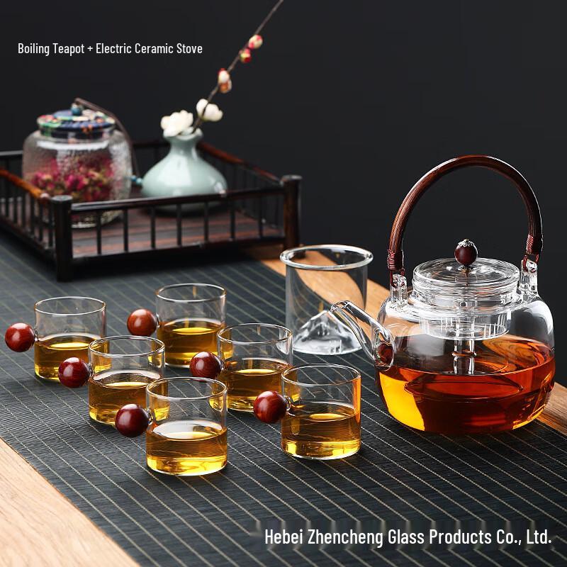 Japanese Style Glass Tea Maker Set with Electric Ceramic Stove