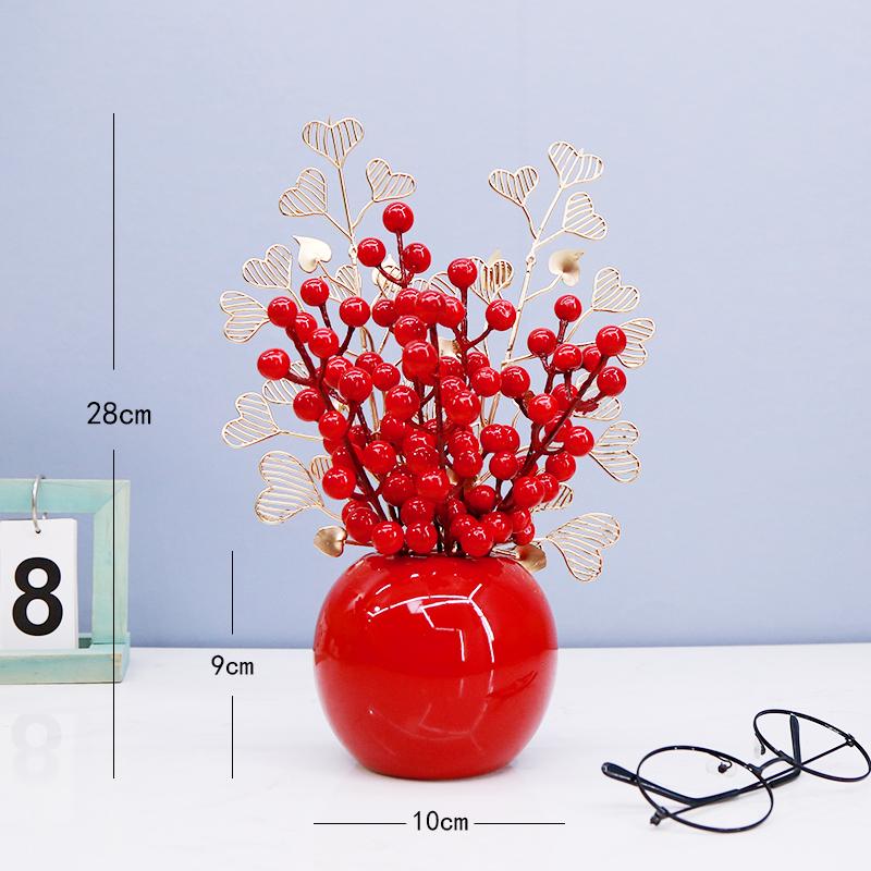 Crabapple Fortune Fruit Faux Flower Arrangement for Home Décor