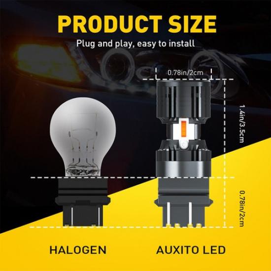 2X AUXITO 3157 LED Turn Signal Light Bulbs CANBUS Anti Hyper Flash Amber 2200K B
