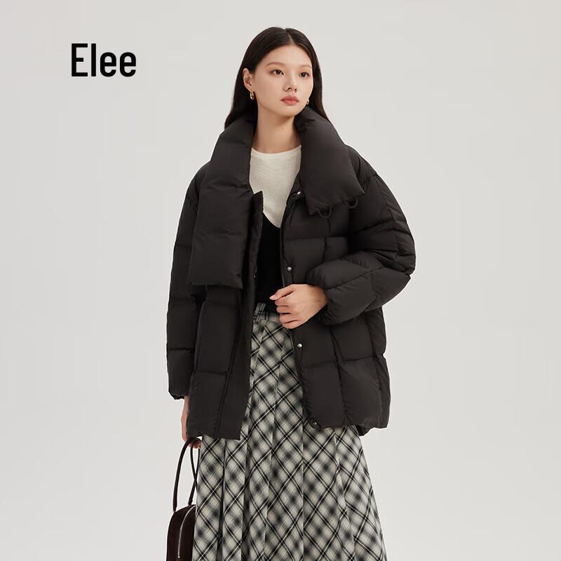 Women's Mid-Length Down Jacket with Scarf Collar and Toggle Buttons