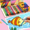 24/18/12/6 Colors Crayon Portable Set, Kraft Paper Box, Children's Painting Coloring Graffiti Crayon Painting Supplies Gift