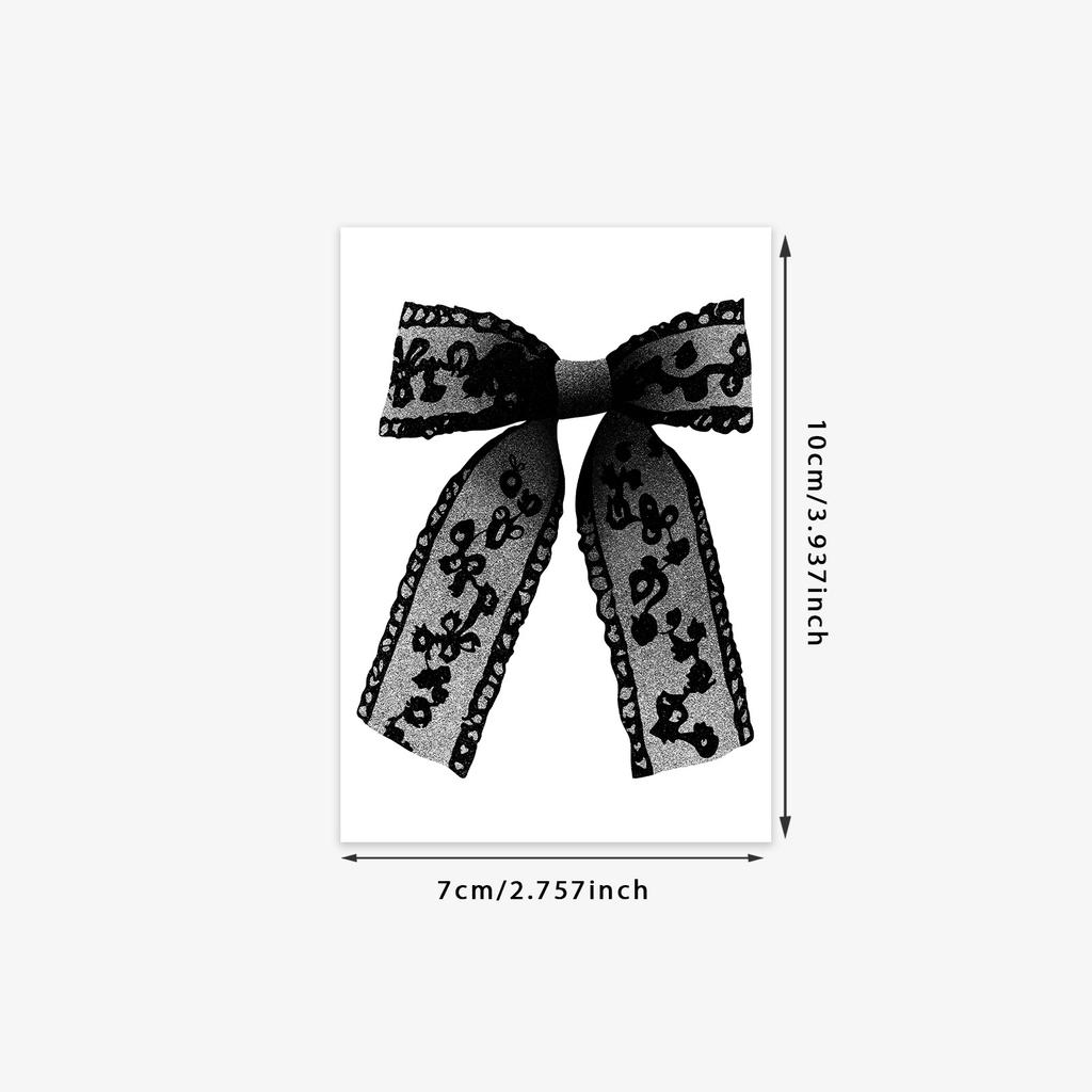 Premium Sense Simple Retro Personality Spice Girl Lace Bow Tattoo Sticker Y2K