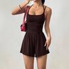 Strapless Women's Casual Summer Wide-leg Loose Chest-baring Waist-closing One-piece Pants Shorts