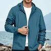 Men's Loose Casual Outdoor Large-sized Hooded Windbreaker Long-sleeved Jacket