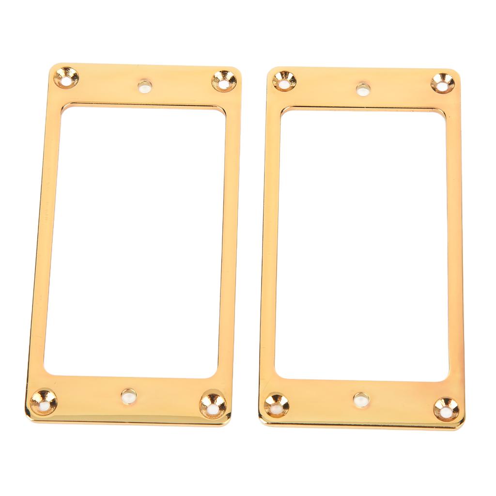 2 Pcs Electric Guitar Pickup Frame Guitar Replacement Metal Humbucker Pickup Mounting Ring for Decoration Gold