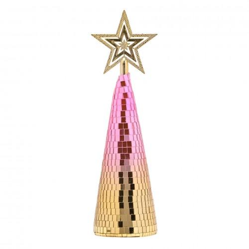 Pink & Gold Disco Ball Christmas Tree Ornament - Large