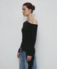 Saendeulig One Shoulder Unbalanced Strap T-Shirt_Black
