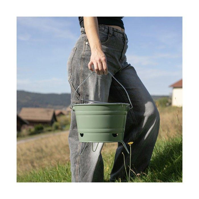 Barbecue À Charbon Portable - LIVOO - DOC327V - Ø27 Cm - Grille En Acier Chromé - Hauteur 24 Cm - Pieds Pliables - Poignées