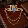 Zinc Zinc Alloy Suit Collar Pin Tassel Chain Suit Lapel Pin Chinese Dragon Tassel Brooch  Ceremony Banquet