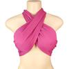 Spring Women's Solid Color Halter Neck Bandeau Top with Tie-up Chest Wrap