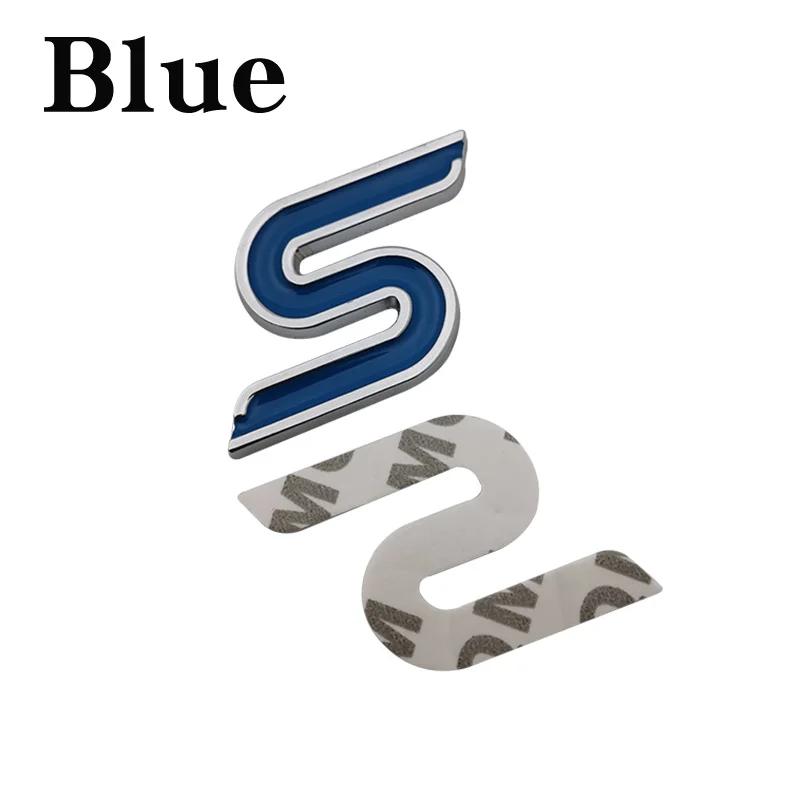 1Pc 3D Metal S Front Grille Chrome Emblem Badge Car Stickers Decals for Focus Fiesta Ecosport Kuga Mondeo Everest Car Styling