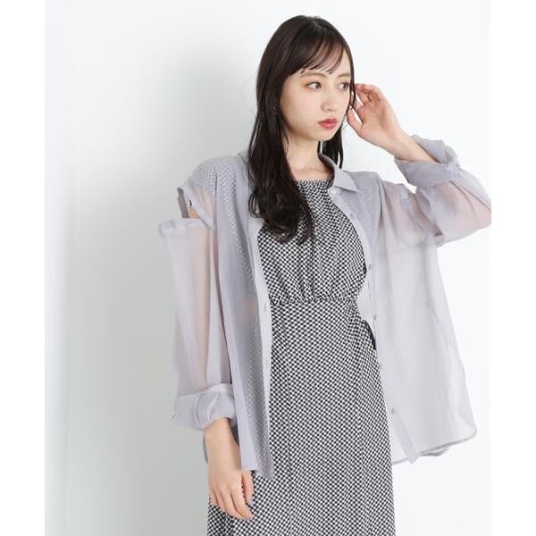 [Jill by Jill Stuart] 2-way Sheer Shirt Top