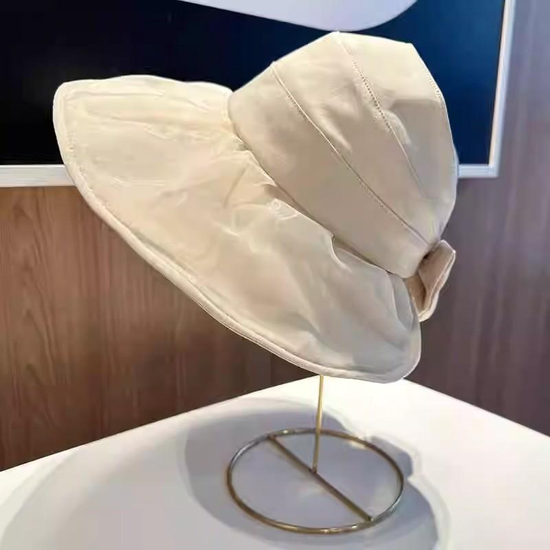 Fashionable Women's Summer Sun Hat With Big Brim Butterfly Bow Outdoor Cycling Sun-shading Cap