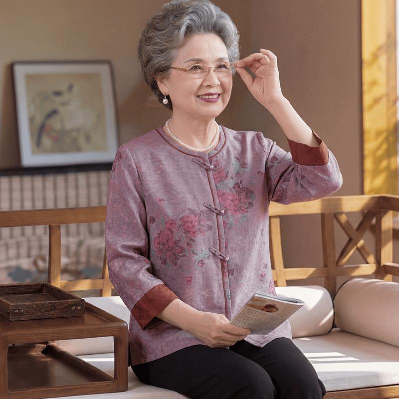 Yu Zhaolin New Chinese Style Floral Print Shirt L